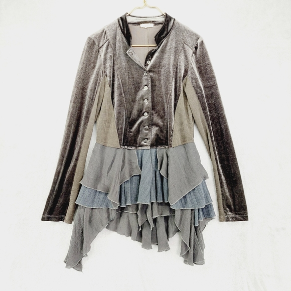 Mystree Tops - Mystree Velvet Hippy Knit Vintage jacket P685